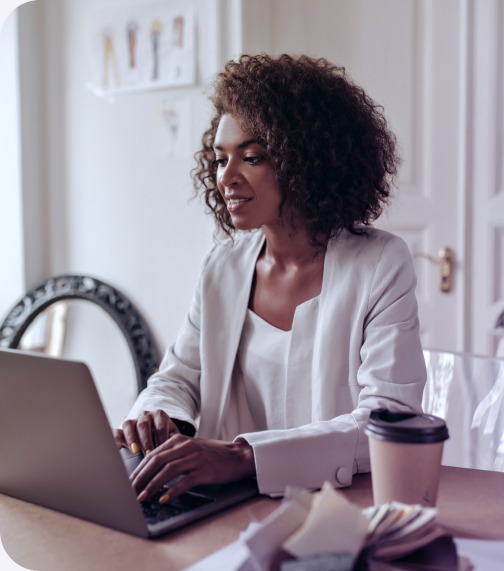 Marketer working on a laptop