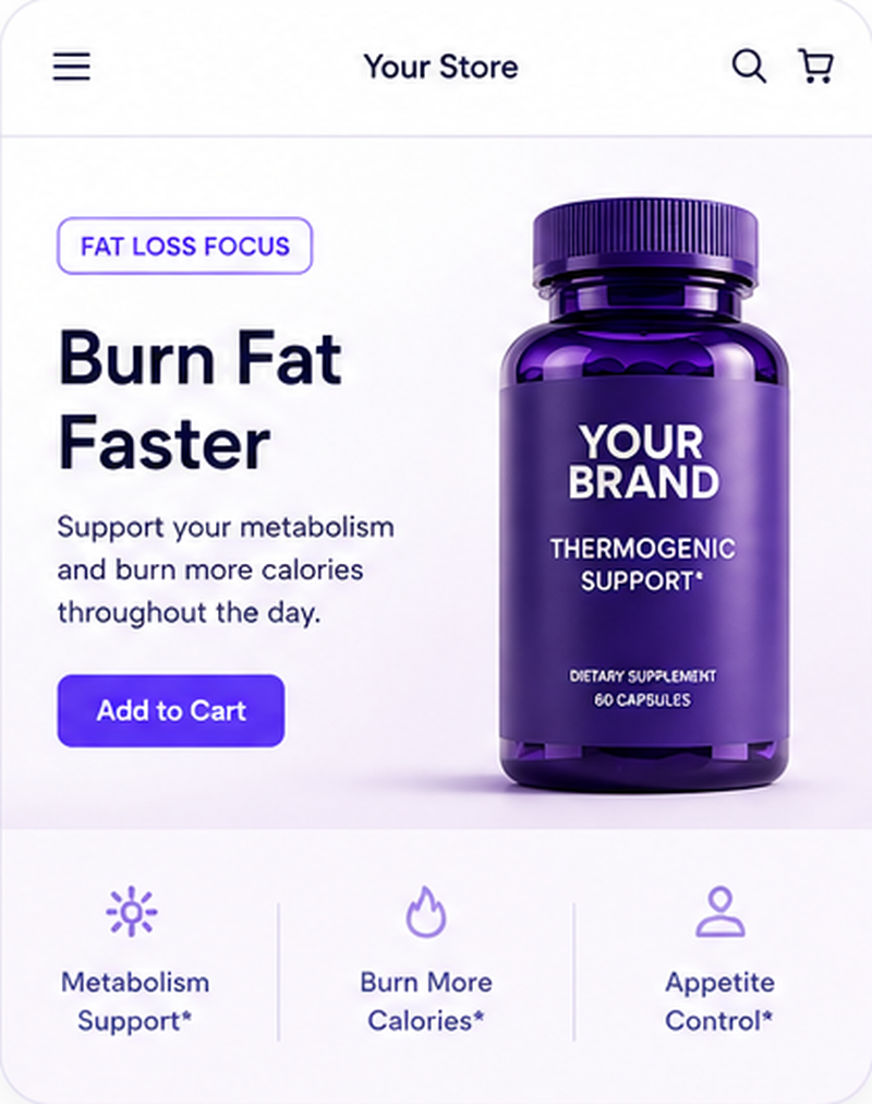 Fat loss intent-matched product page