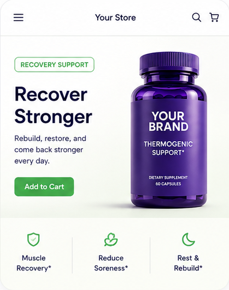Recovery intent-matched product page
